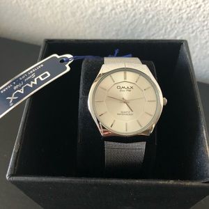 OMAX Men's Silver Stainless Steel Watch,Quartz